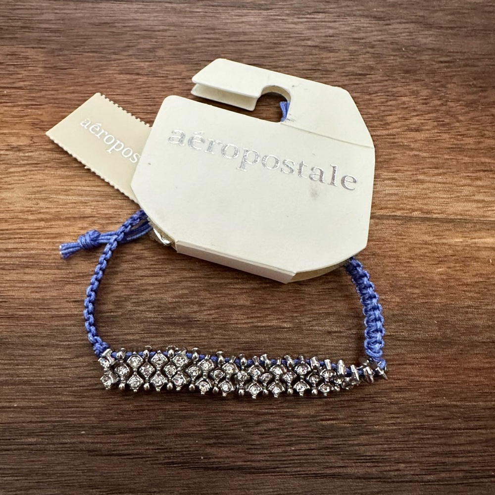Aeropostale Gem and Cord Adjustable Bracelet
